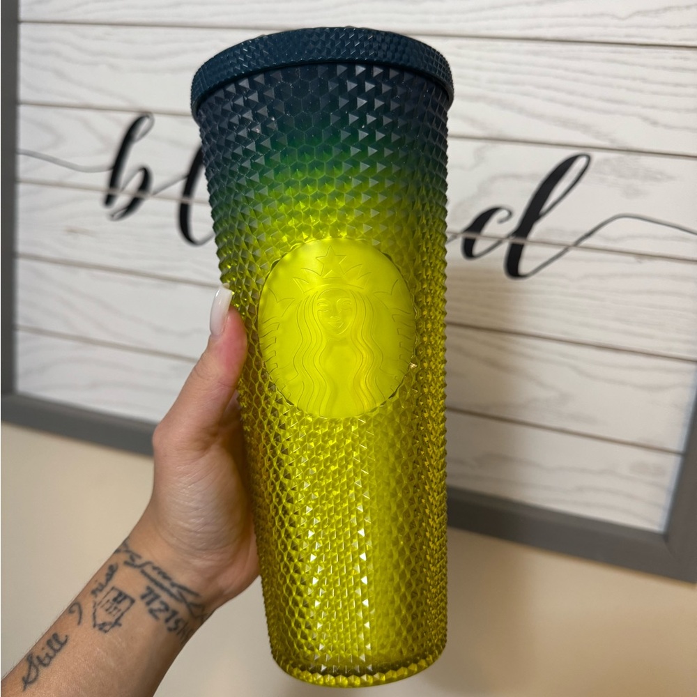 Starbucks Green and Yellow Studded Tumbler